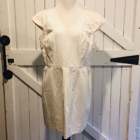 Worthington Cream Patterned Tulip Dress Sz 16 - Picture 1 of 10